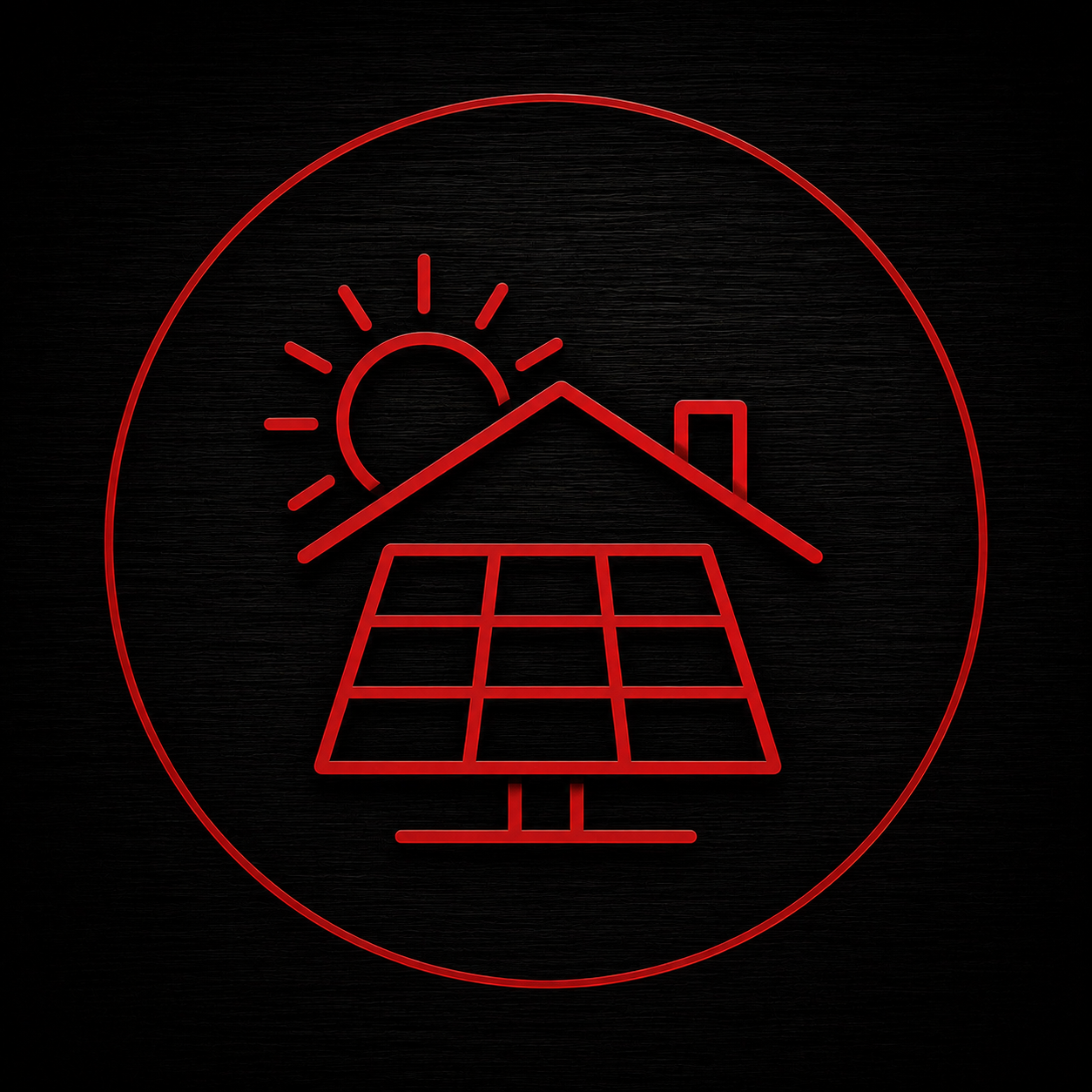 Symbol Photovoltaik – Solarmodule und Sonne